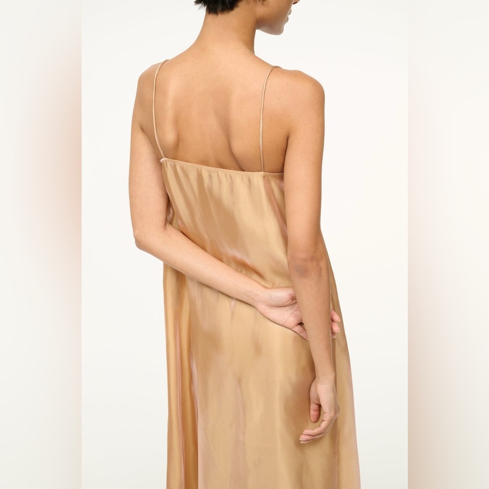 NWT $595 Staud Delfina Dress Rose Gold - Picture 5 of 9